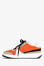Pre-Loved Chanel™ Taupe Suede/Orange Neoprene CC Sneakers Size 37