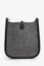 Hermès 2019 Grey Felt Black Leather Trimmed Evelyne TPM