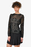 Christian Dior Black Knit Lace with Nude Slip Shirt Size 40