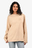 Miu Miu Beige Long Sleeve Oversized T-Shirt Size XS