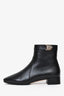 Christian Dior Black Leather Blason Low Boots Size 34
