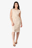 Christian Dior Cream Eyelet Sleeveless Dress Size 8