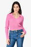 Lovers and Friends Pink Ribbed Knit Polo Sweater Size M