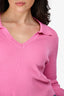 Lovers and Friends Pink Ribbed Knit Polo Sweater Size M