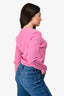 Lovers and Friends Pink Ribbed Knit Polo Sweater Size M