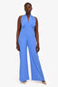 Amanda Uprichard Blue Wrap Around Neck 'Mezcal' Jumpsuit Size L