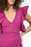 Elliatt Plum Ruffled Sleeve V-Neck 'Modern' Midi Dress Size S