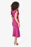 Elliatt Plum Ruffled Sleeve V-Neck 'Modern' Midi Dress Size S