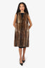 Vintage Brown Muskrat Fur Long Vest Estimated Size L