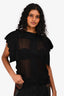 Isabel Marant Etoile Black Chiffon Embroidered Top Size 34