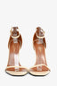 Saint Laurent Cream Leather 'Opyum' Heeled Sandals Size 39