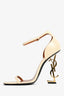 Saint Laurent Cream Leather 'Opyum' Heeled Sandals Size 39