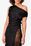NBD Black Lace Asymmetrical Neckline Gown