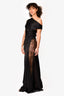 NBD Black Lace Asymmetrical Neckline Gown