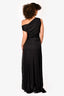 NBD Black Lace Asymmetrical Neckline Gown