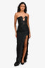 Sau Lee Black Lace Trim 'Florence' Strapless Gown Size 0