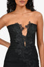 Sau Lee Black Lace Trim 'Florence' Strapless Gown Size 0