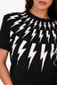 Neil Barrett Black Thunderbolt Print Cotton T-Shirt Size L