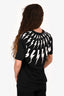 Neil Barrett Black Thunderbolt Print Cotton T-Shirt Size L