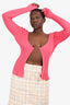 Jacquemus Pink Le Raphia 'La Maille Pralu Longue' Cardigan Size 46