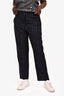 Loewe Navy/White Pinstripe Wool Trousers Size 42
