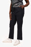 Loewe Navy/White Pinstripe Wool Trousers Size 42