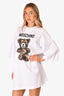 Moschino White Cotton Oversized Interlock Teddy Bear Mini Dress Size 38