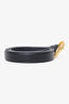 Saint Laurent Black Leather Heart Buckle Thin Belt Size 70