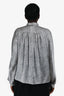 Giorgio Armani Black/White Printed Silk Button-Up Blouse Size 44