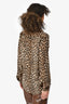 Equipment Leopard Print Silk Button Down Shirt Size S