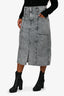 Isabel Marant Etoile Grey Washed Denim Skirt Size 44