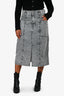 Isabel Marant Etoile Grey Washed Denim Skirt Size 44