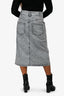 Isabel Marant Etoile Grey Washed Denim Skirt Size 44