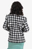 Balmain White/Black Houndstooth Tweed Double Breasted Blazer Size 38