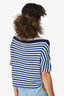 Prada Blue/White Cotton Knit T-Shirt Size 40
