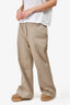Patou Beige Cotton Wide Leg Trousers Size 42