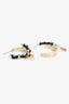 Pre-Loved Chanel™ 2022 Gold Toned Leather Chain CC Small Hoop Earrings