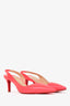 Christian Louboutin Neon Pink Patent Leather Sling Back Heels Size 36