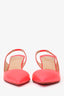 Christian Louboutin Neon Pink Patent Leather Sling Back Heels Size 36