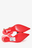 Christian Louboutin Neon Pink Patent Leather Sling Back Heels Size 36