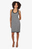 Fendi Black/White 'FF' Zucca Print Sleeveless Mini Dress Estimated Size 42