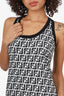 Fendi Black/White 'FF' Zucca Print Sleeveless Mini Dress Estimated Size 42