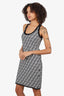 Fendi Black/White 'FF' Zucca Print Sleeveless Mini Dress Estimated Size 42