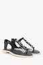 Pre-Loved Chanel™ Black Chain Detail T-Strap Sandals Size 38.5