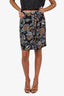 Ba&sh Black/Yellow Floral Print Wrap Mini Skirt Size M