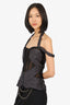 Dolce & Gabbana Grey/Black Draped Corset Size 44