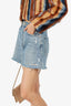 Agolde Blue Denim Distressed Mini Skirt Size 28