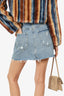 Agolde Blue Denim Distressed Mini Skirt Size 28