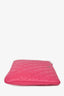 Pre-Loved Chanel™ 2015-16 Pink Quilted Leather Medium Zip O Case