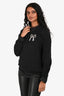Needle & Thread Black Cotton Bow Embroidered Ruffle Sweatshirt Size XS